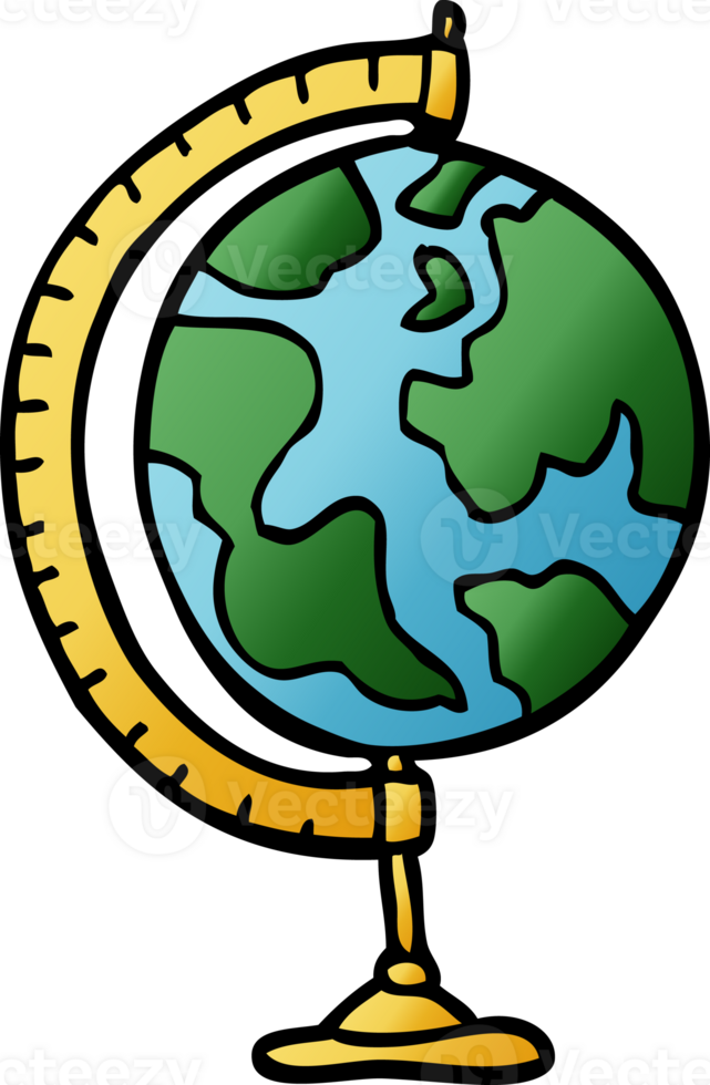 cartoon doodle globe png