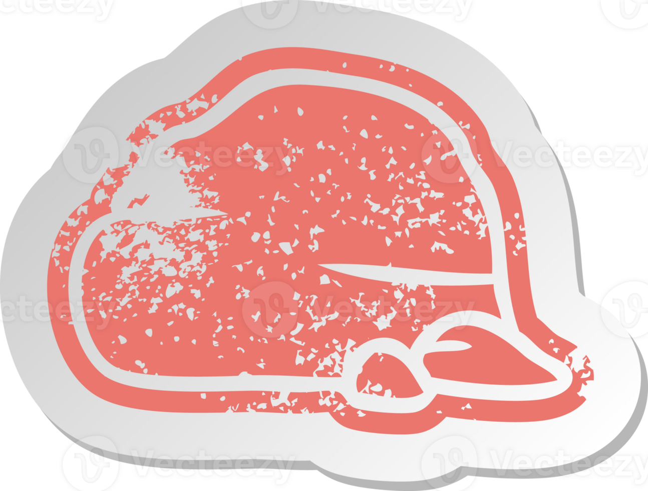 distressed old cartoon sticker of stone and pebbles png