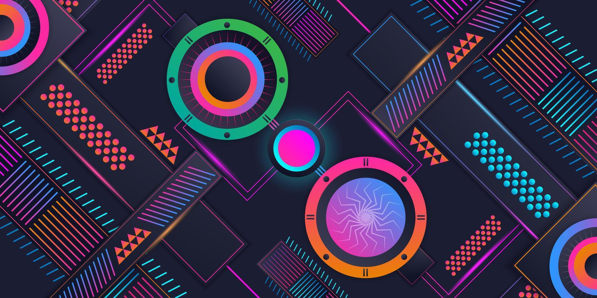 Abstract geometric gradient futuristic style design vector