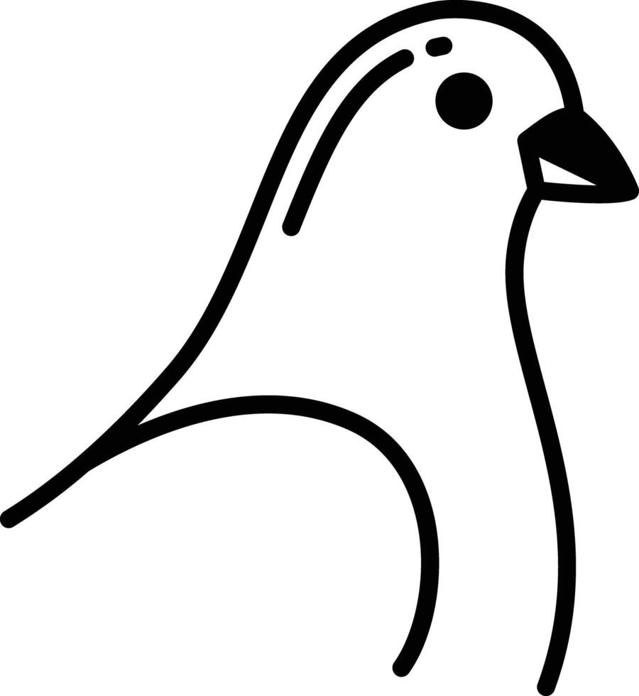 Pigeon bird glyph and line vector illustration