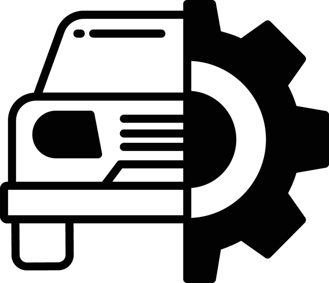 Car Setting glyph and line vector illustration