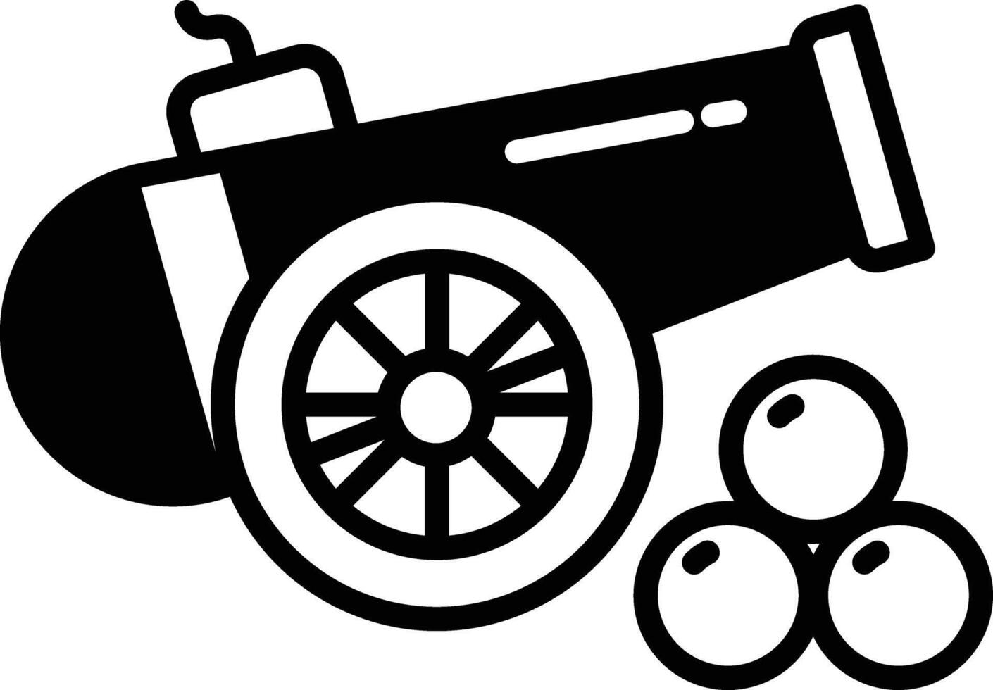 Cannon glyph and line vector illustration