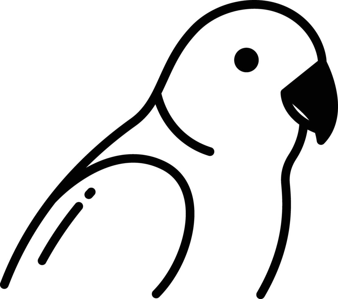 Parrot bird  glyph and line vector illustration