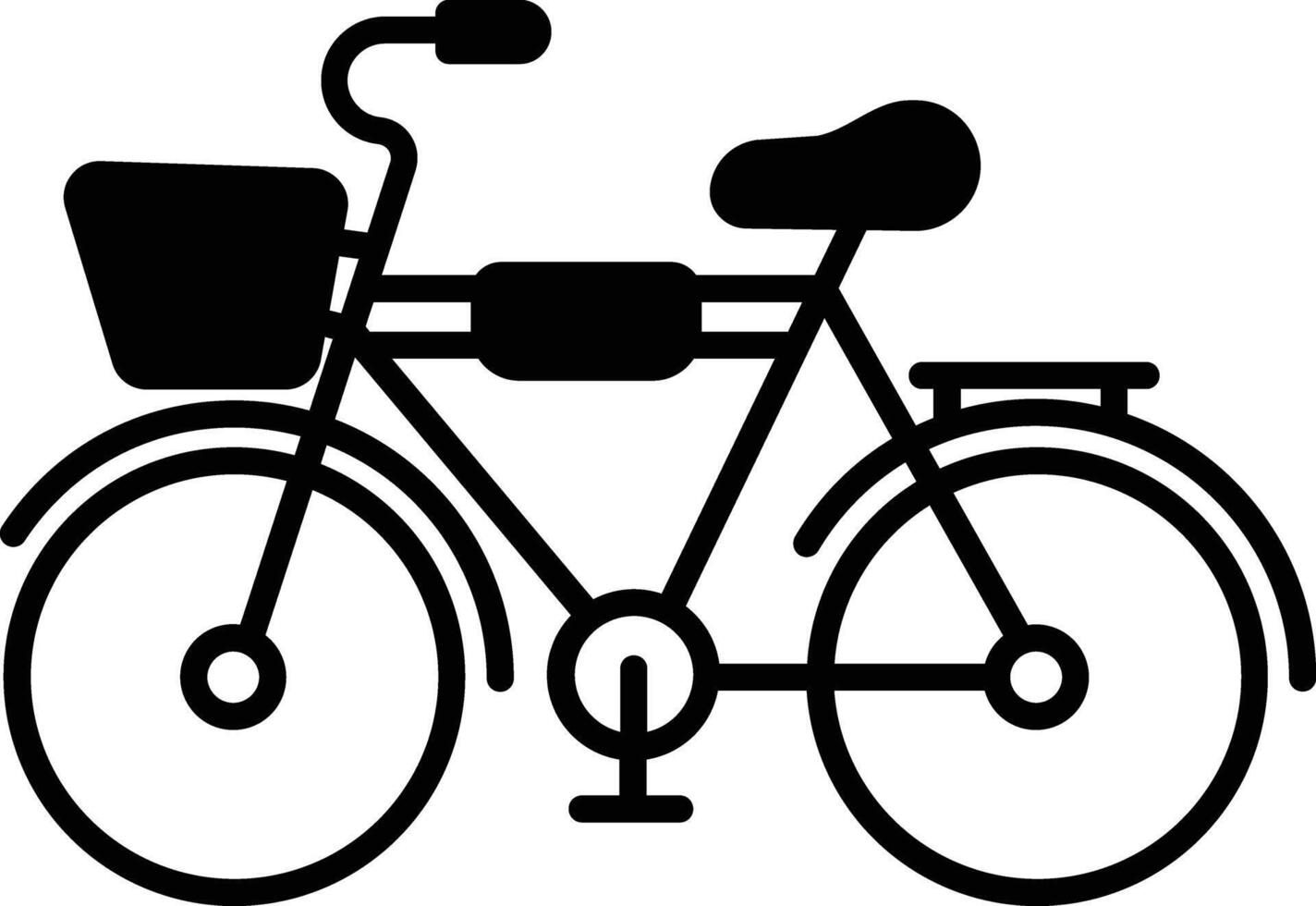 Bicycle glyph and line vector illustration