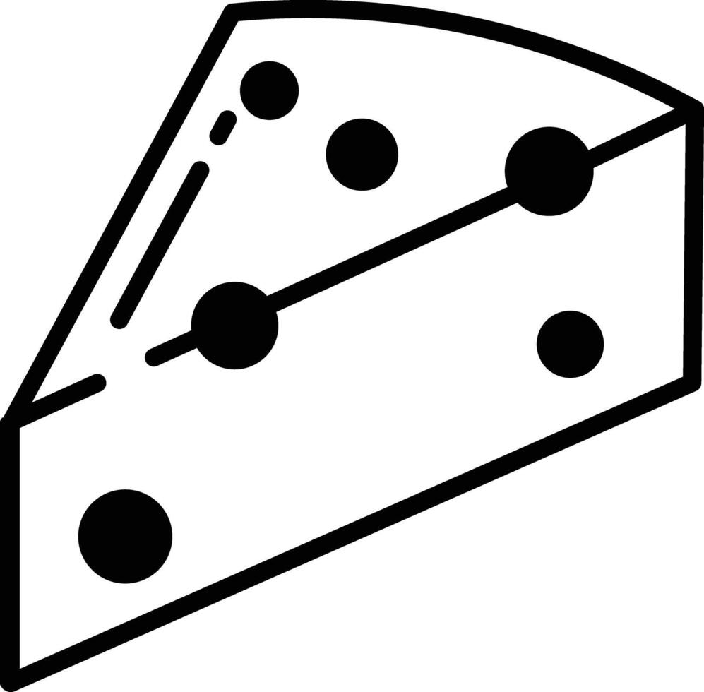 Cheese glyph and line vector illustration