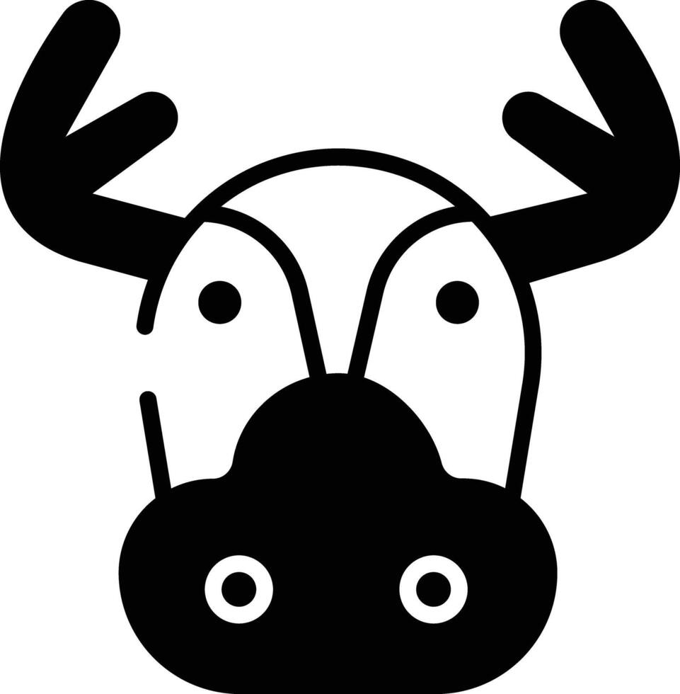 Moose glyph and line vector illustration