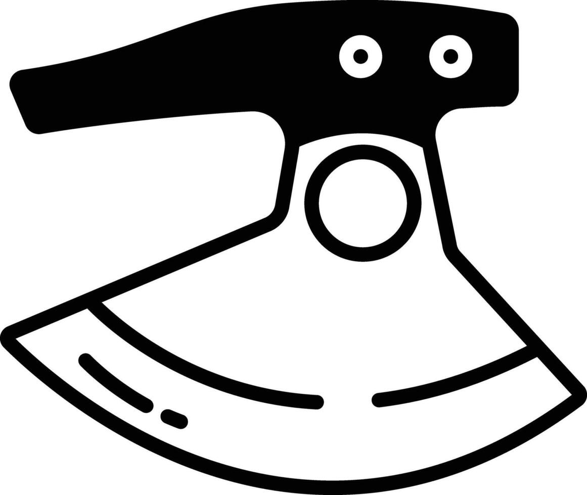 Ulu blade glyph and line vector illustration