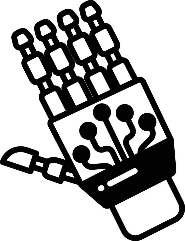 Hand glyph and line vector illustration
