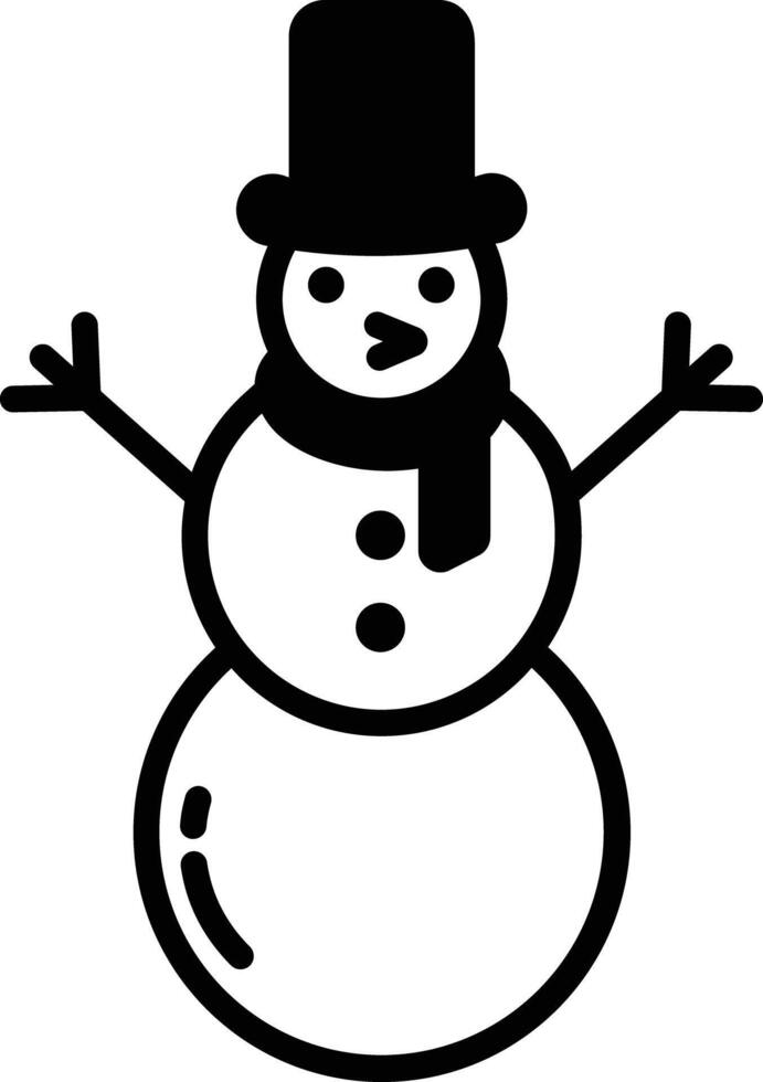 Snowman glyph and line vector illustration