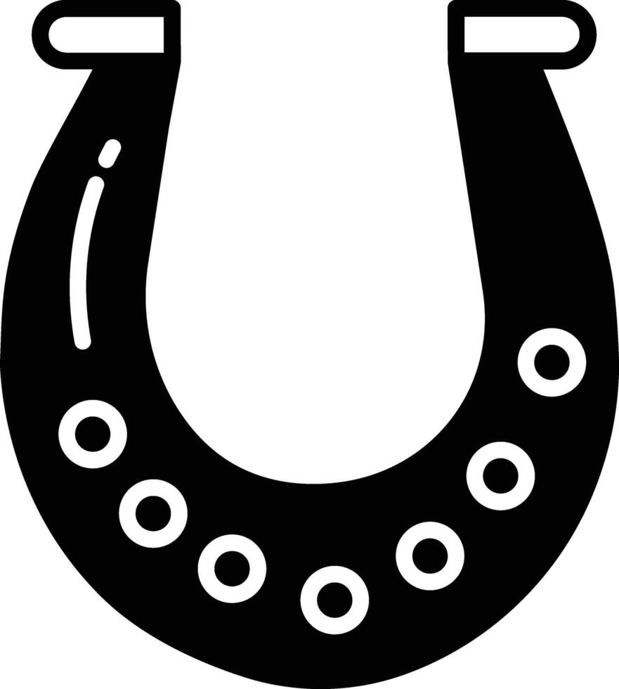 Horseshoe glyph and line vector illustration