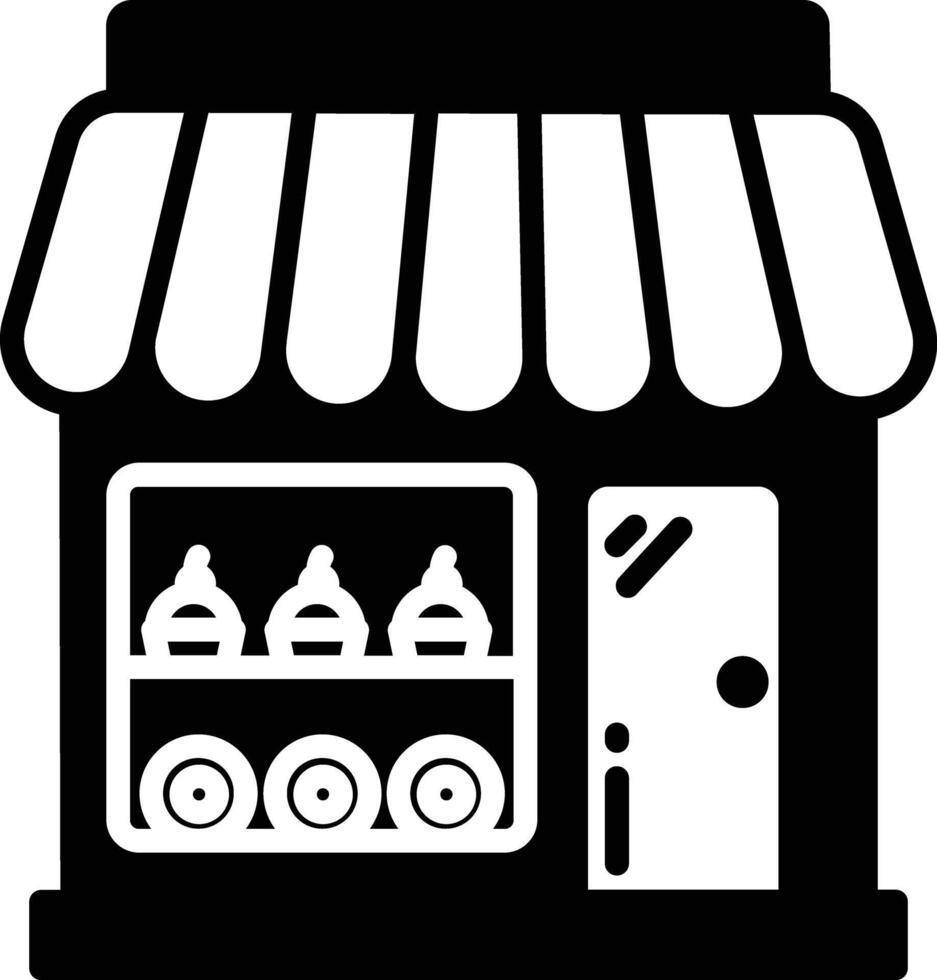 Bakery shop  glyph and line vector illustration