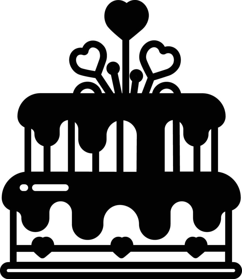 cake glyph and line vector illustration