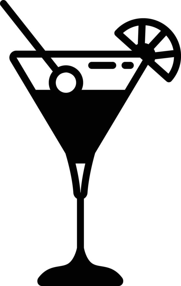 Cocktail glyph and line vector illustration