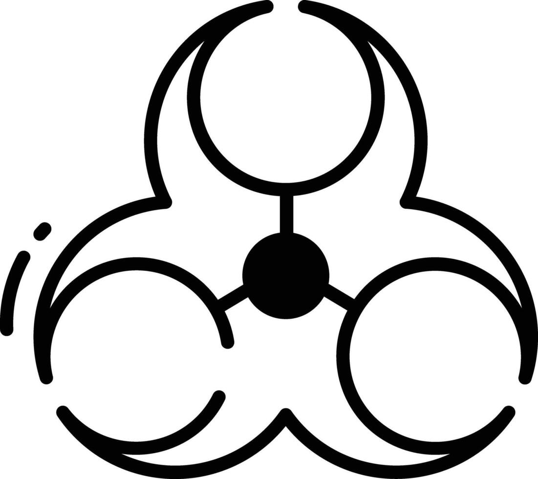 Biological hazard glyph and line vector illustration