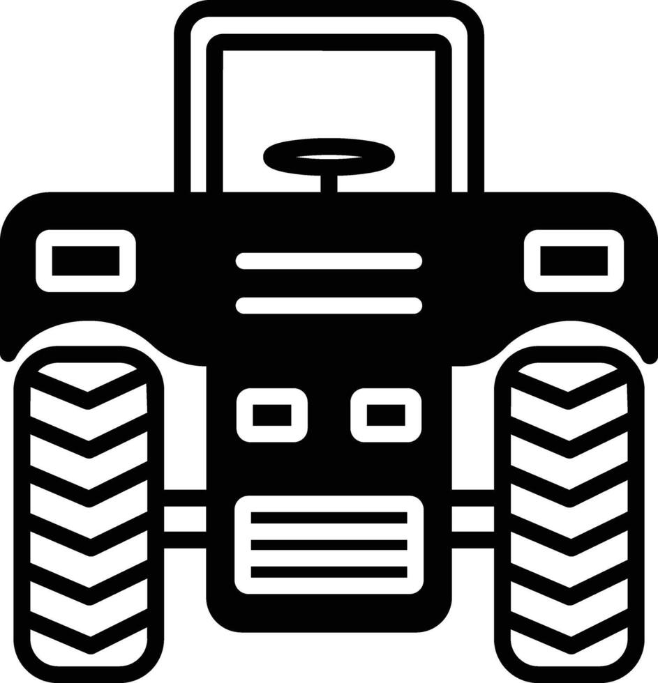 Tractor glyph and line vector illustration