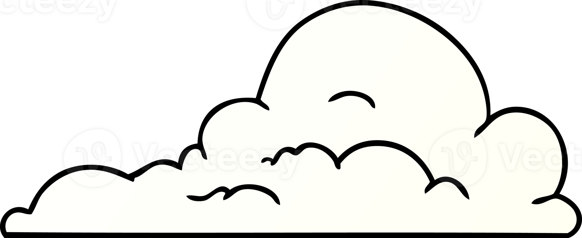 hand drawn gradient cartoon doodle of white large clouds png