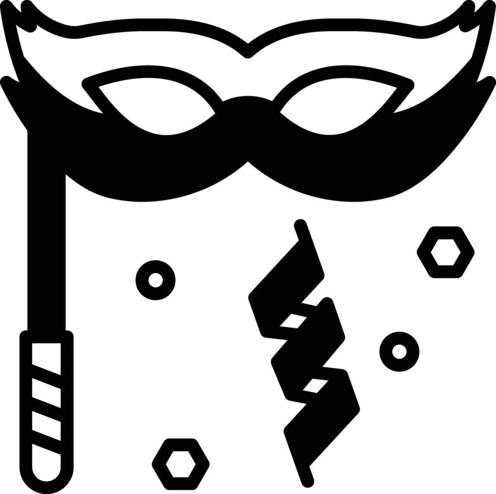 Party Eye Mask glyph and line vector illustration