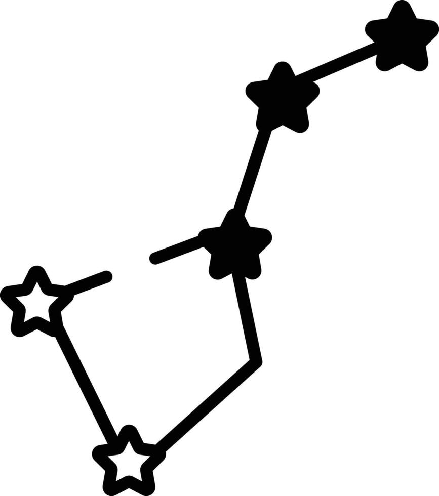 Constellation glyph and line vector illustration