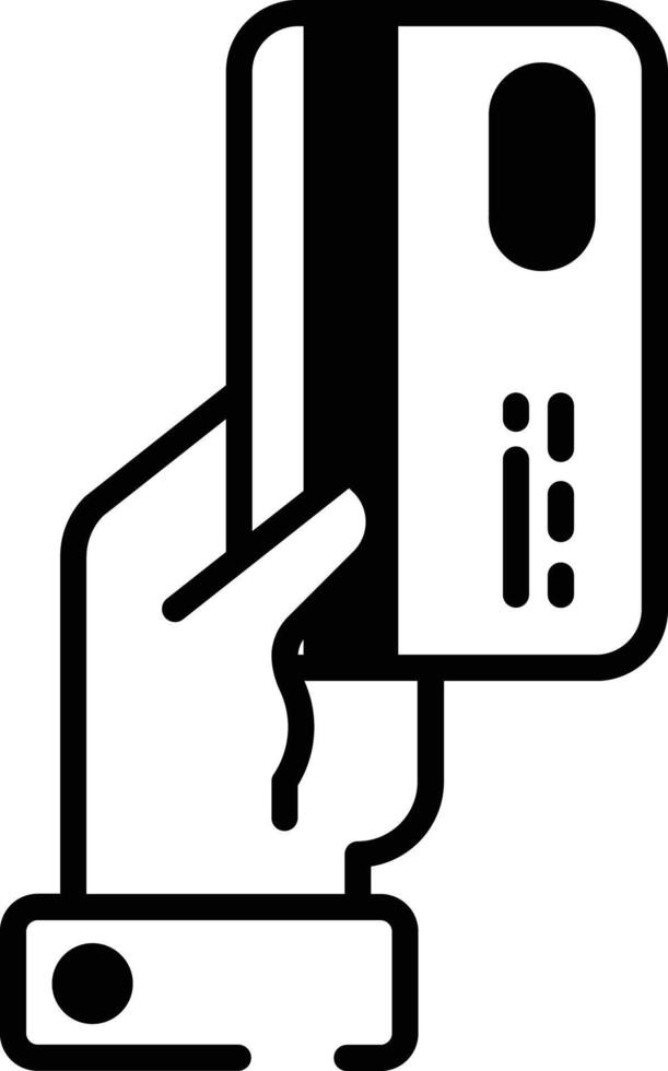 Debit card glyph and line vector illustration