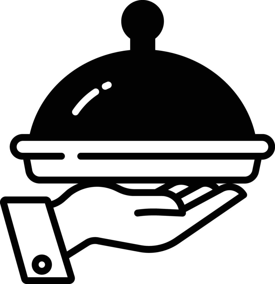 Food serving glyph and line vector illustration