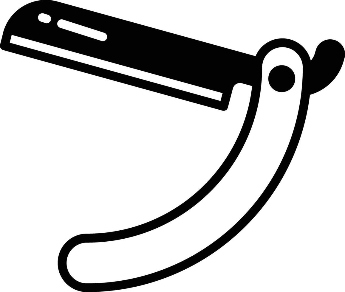 razor glyph and line vector illustration