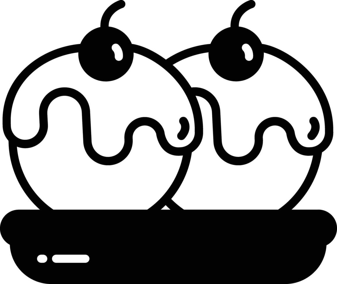 Apple Cake glyph and line vector illustration