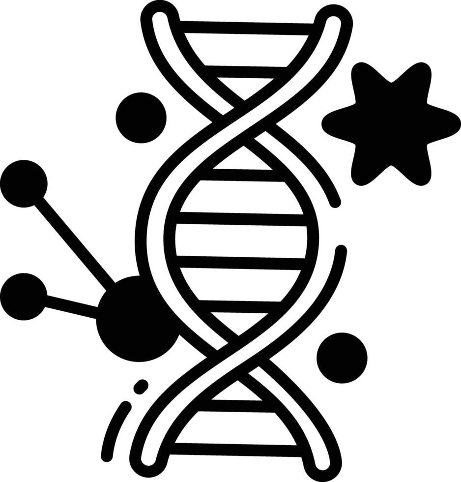 Genetics glyph and line vector illustration