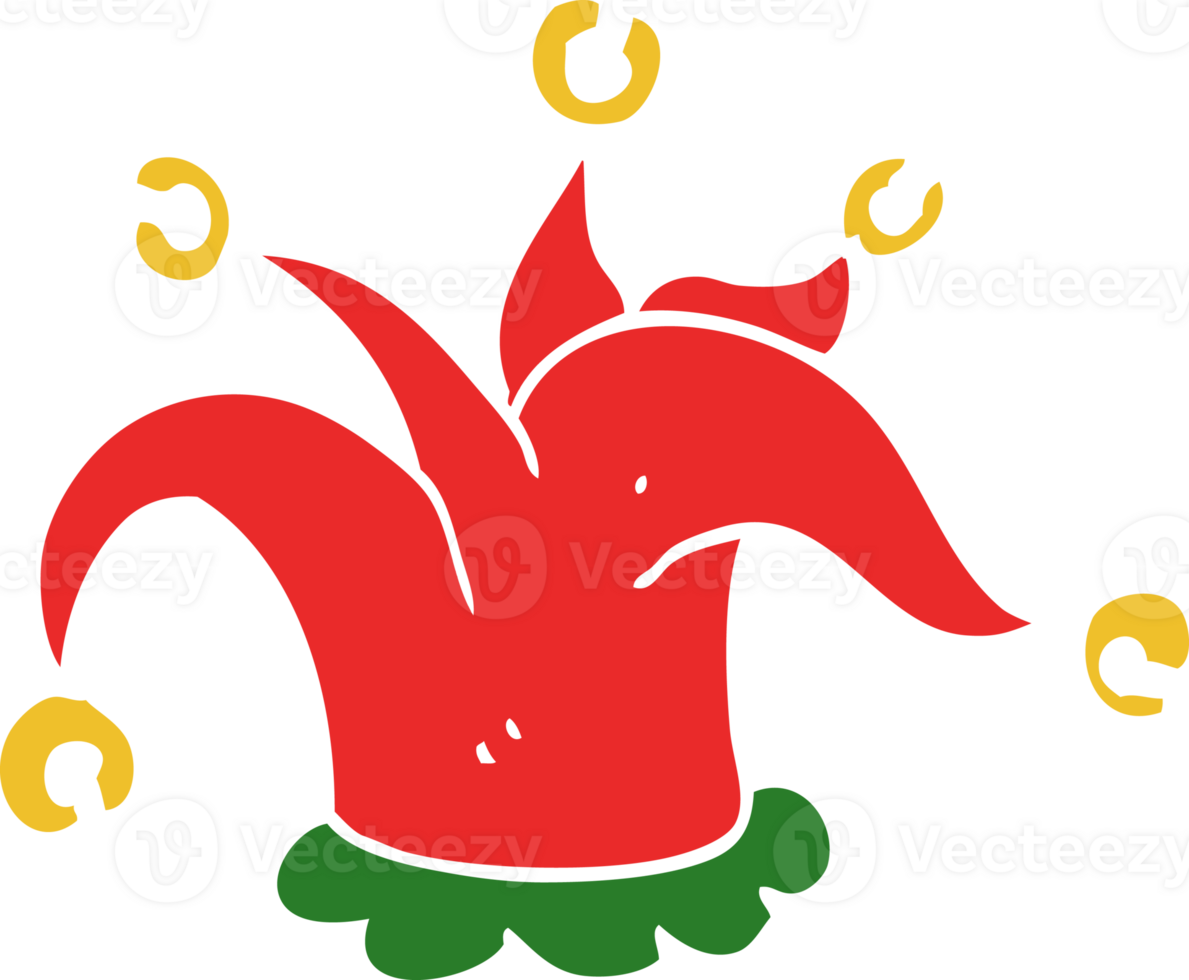 flat color style cartoon jester hat png