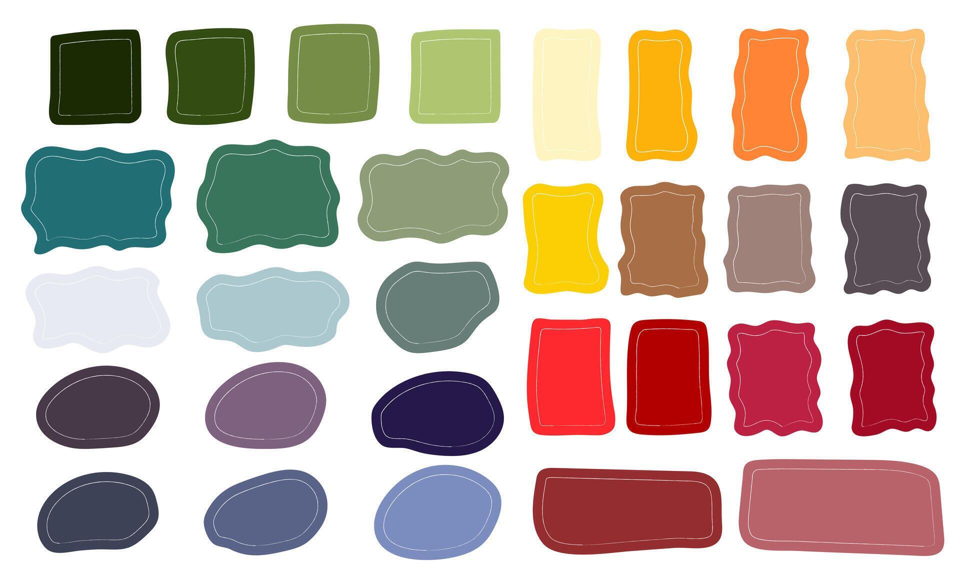 set of colorful text boxes with hand-drawn frames 40301370 Vector Art ...