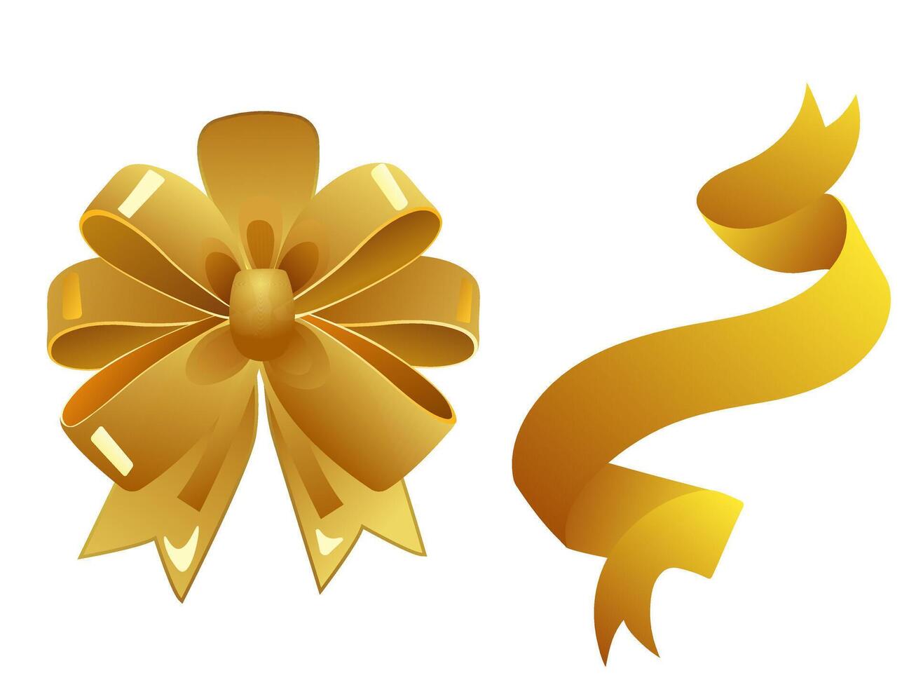 oro regalo cinta bowknot arco presente vector