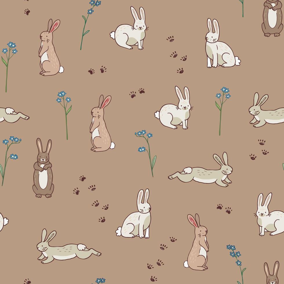 Easter eggs vector seamless pattern.