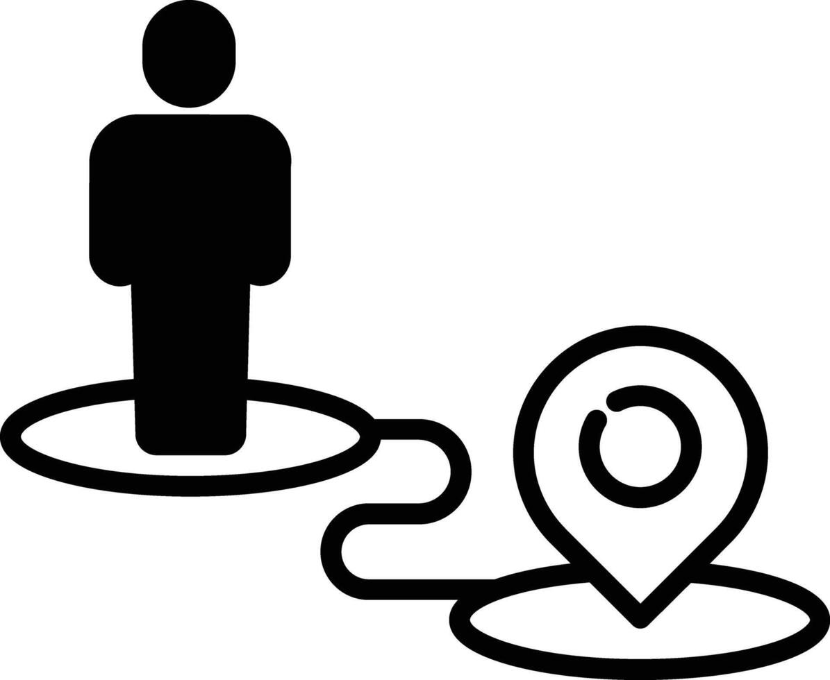 Map glyph and line vector illustration