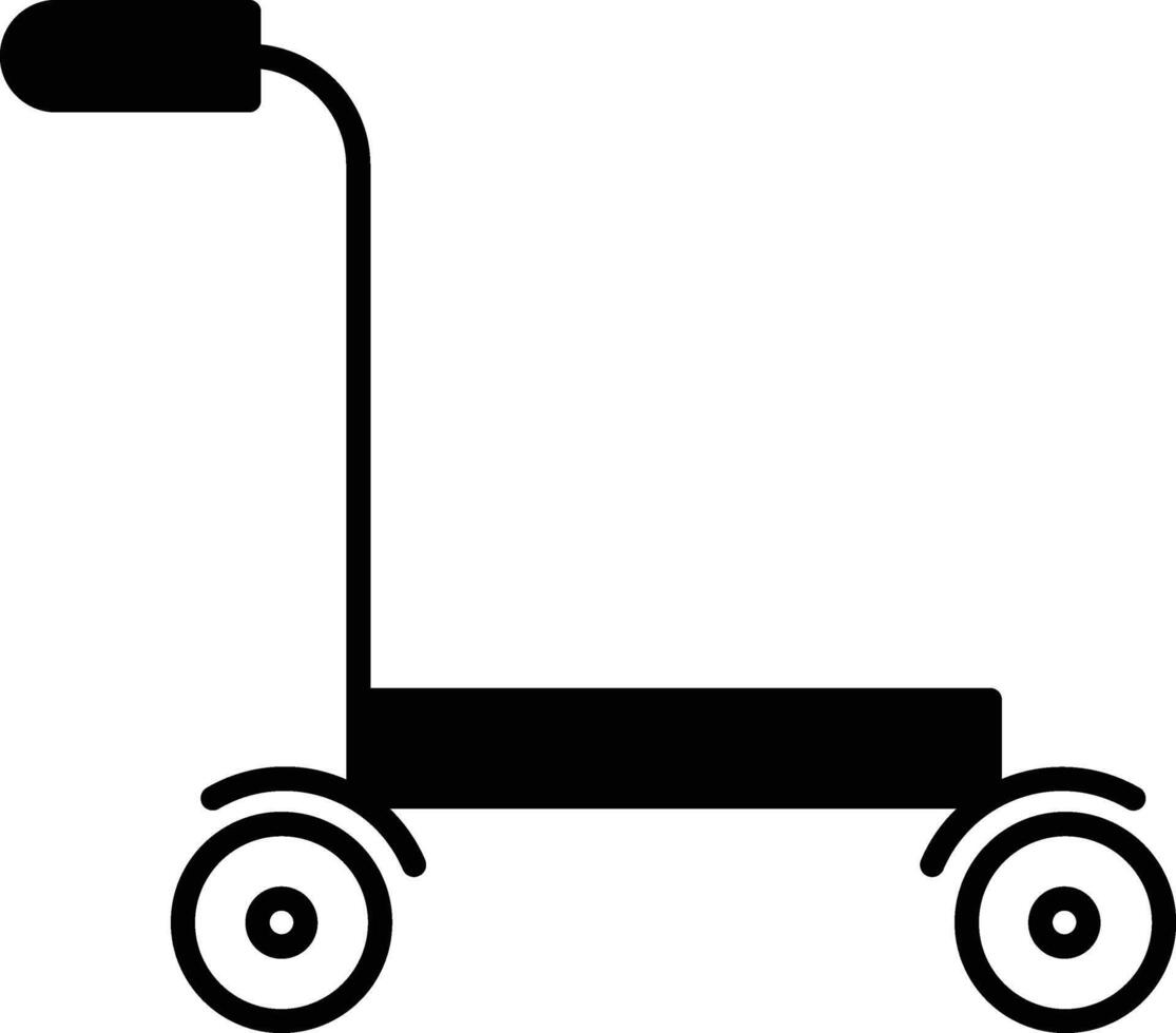 Goods Trolley glyph and line vector illustration