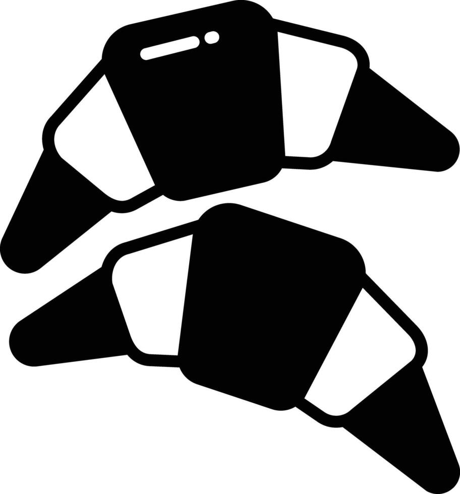 Croissant. glyph and line vector illustration