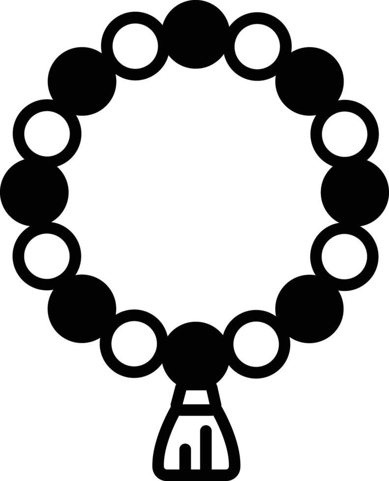 Japa Mala glyph and line vector illustration