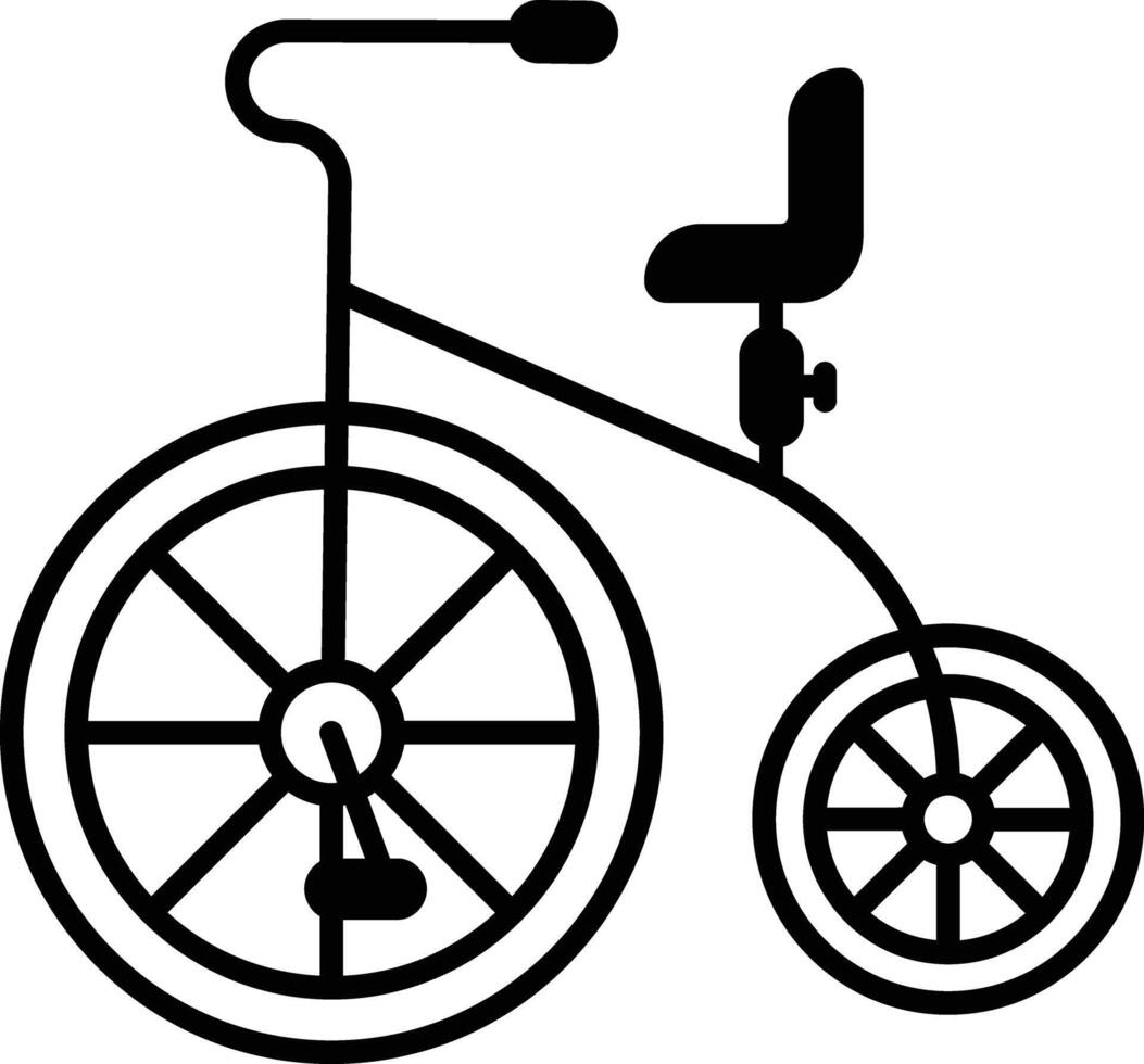 bicicleta glifo y línea vector ilustración