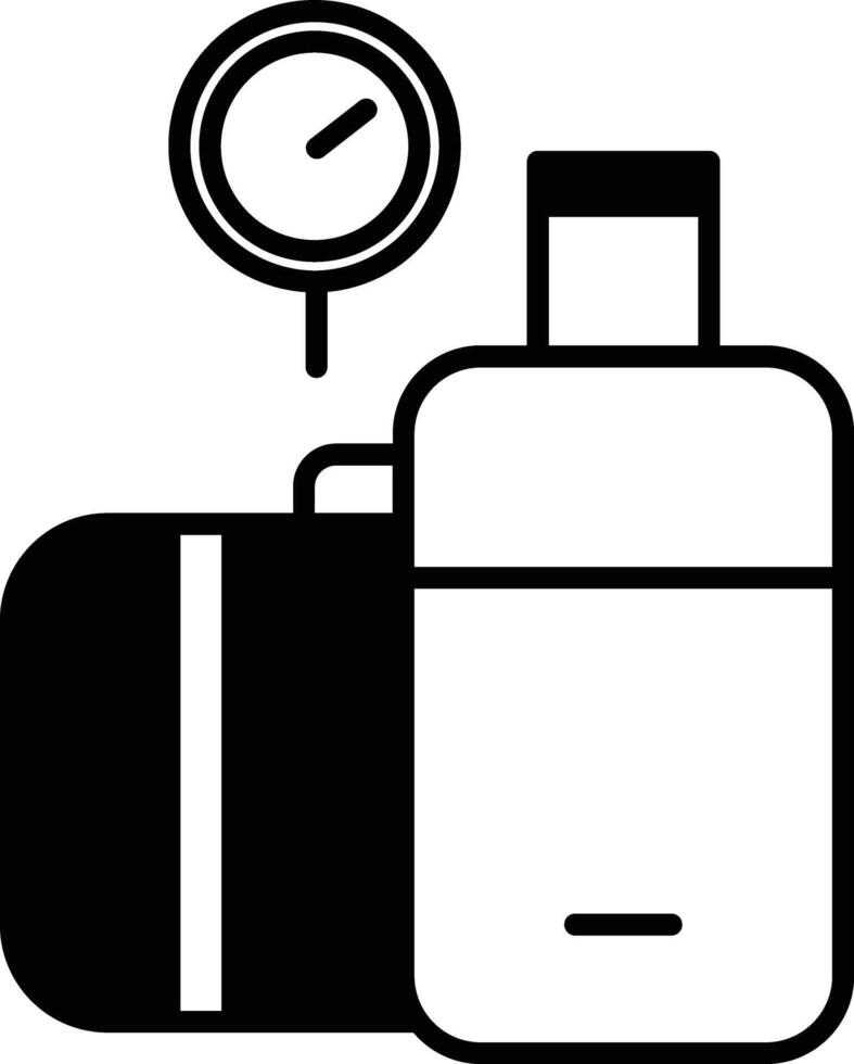Baggage weight glyph and line vector illustration