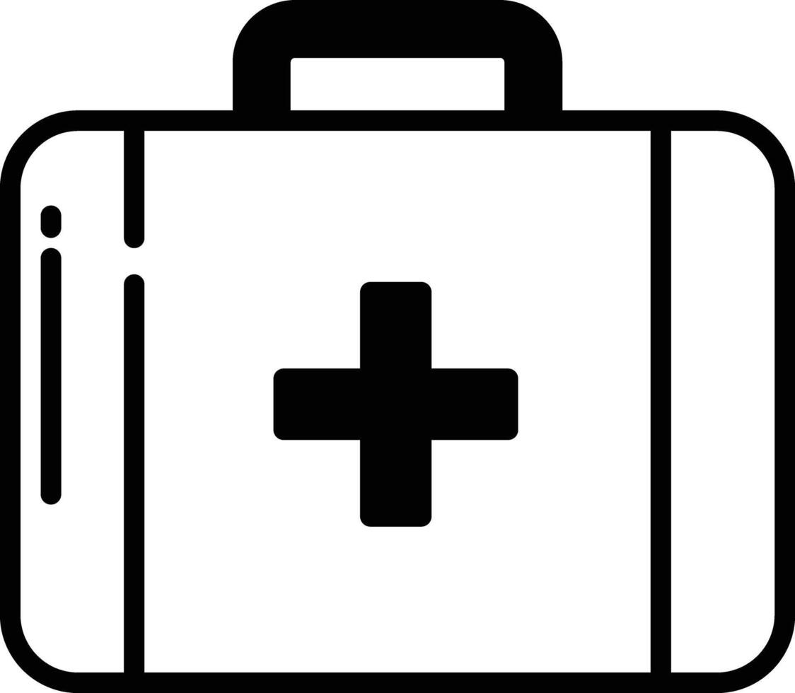 Aid kit glyph and line vector illustration