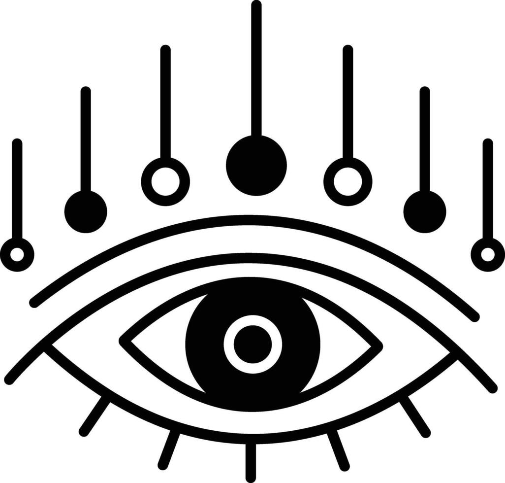 Eye glyph and line vector illustration