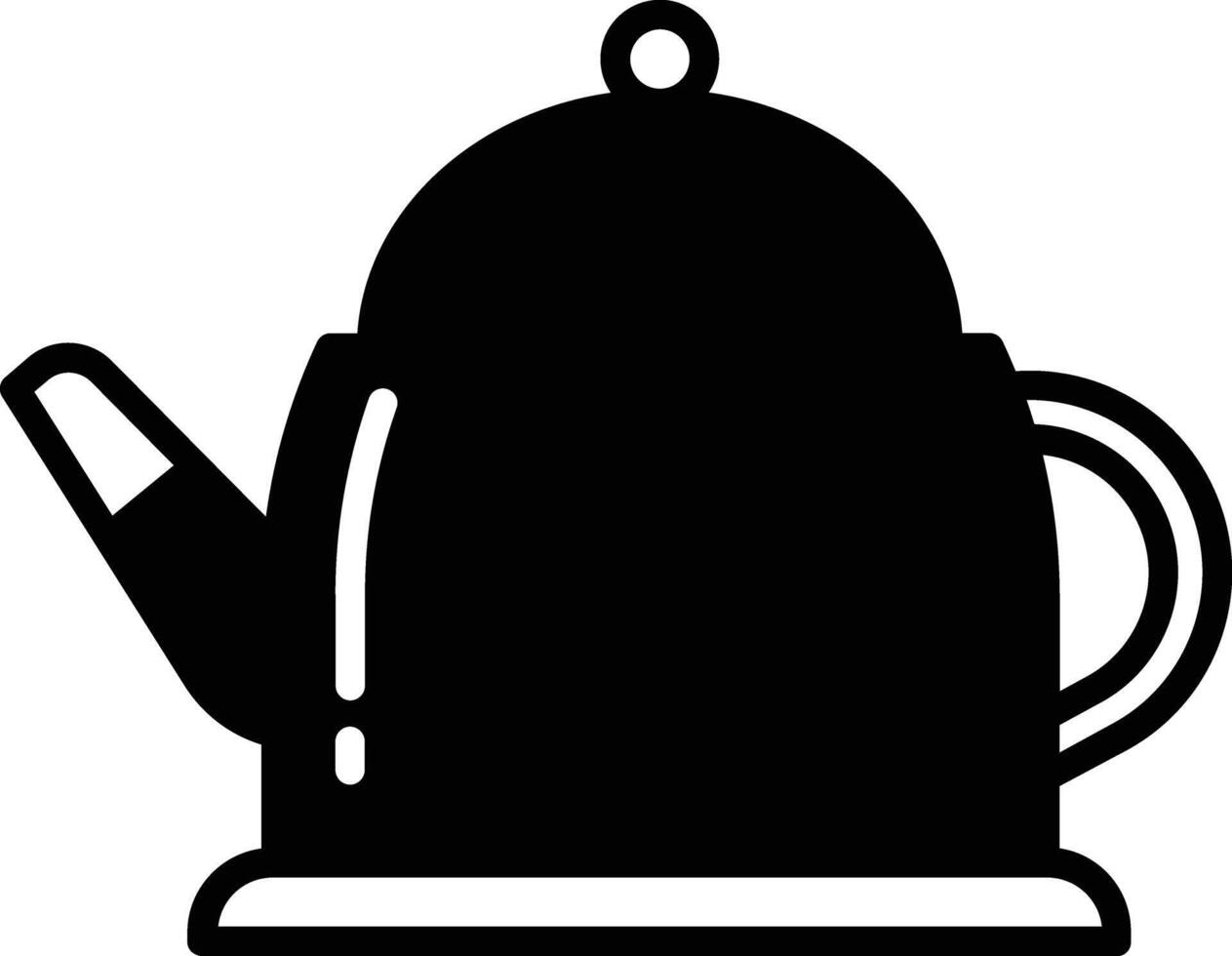 Pot glyph and line vector illustration