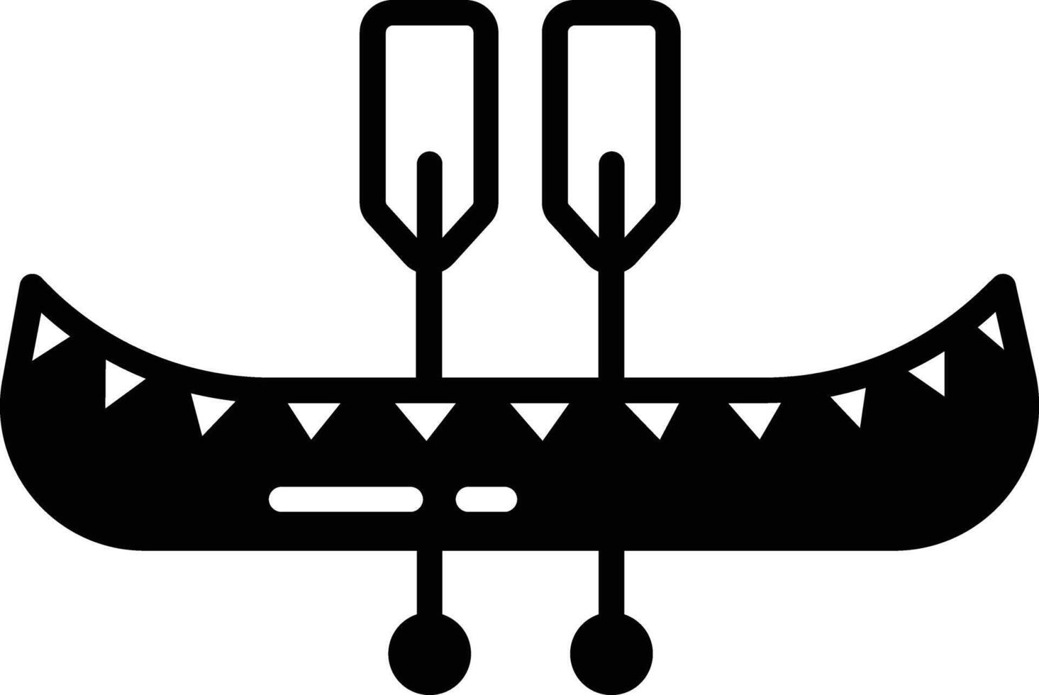 Canoe glyph and line vector illustration