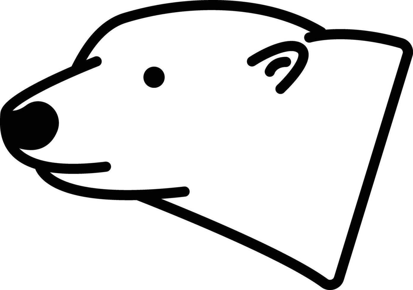 Polar bear face glyph and line vector illustration