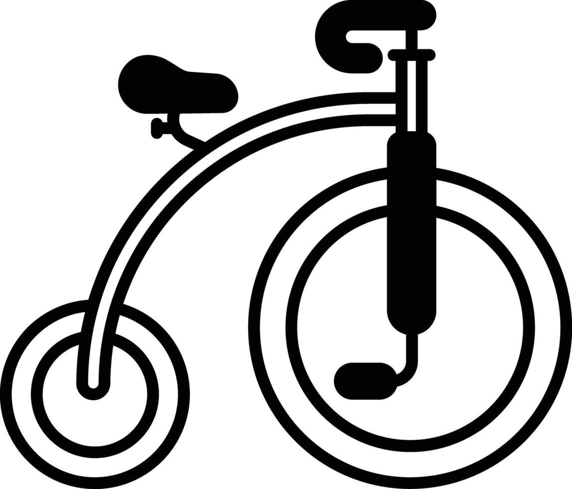 bicicleta glifo y línea vector ilustración