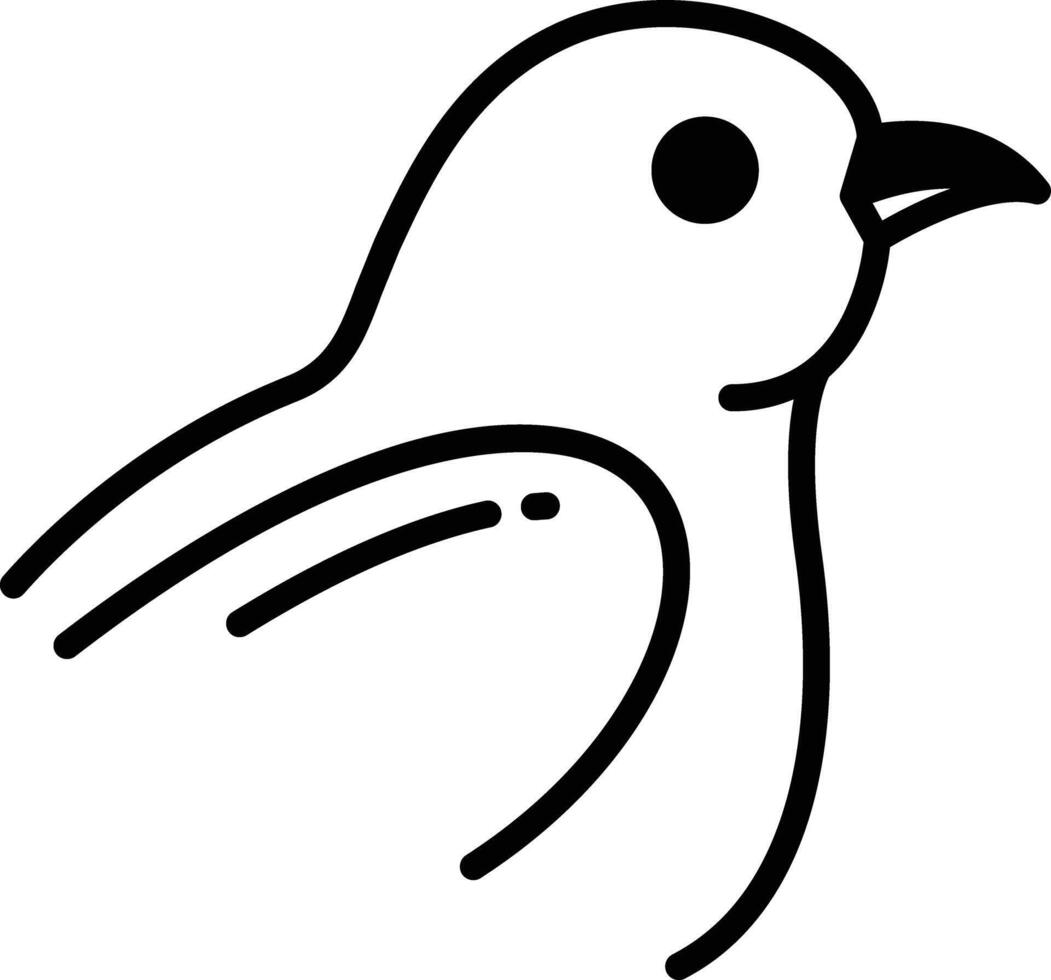 pájaro glifo y línea vector ilustración