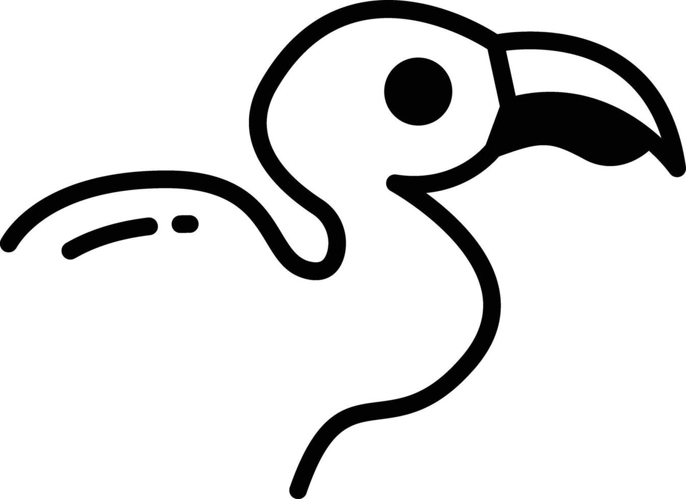 buitre pájaro glifo y línea vector ilustración