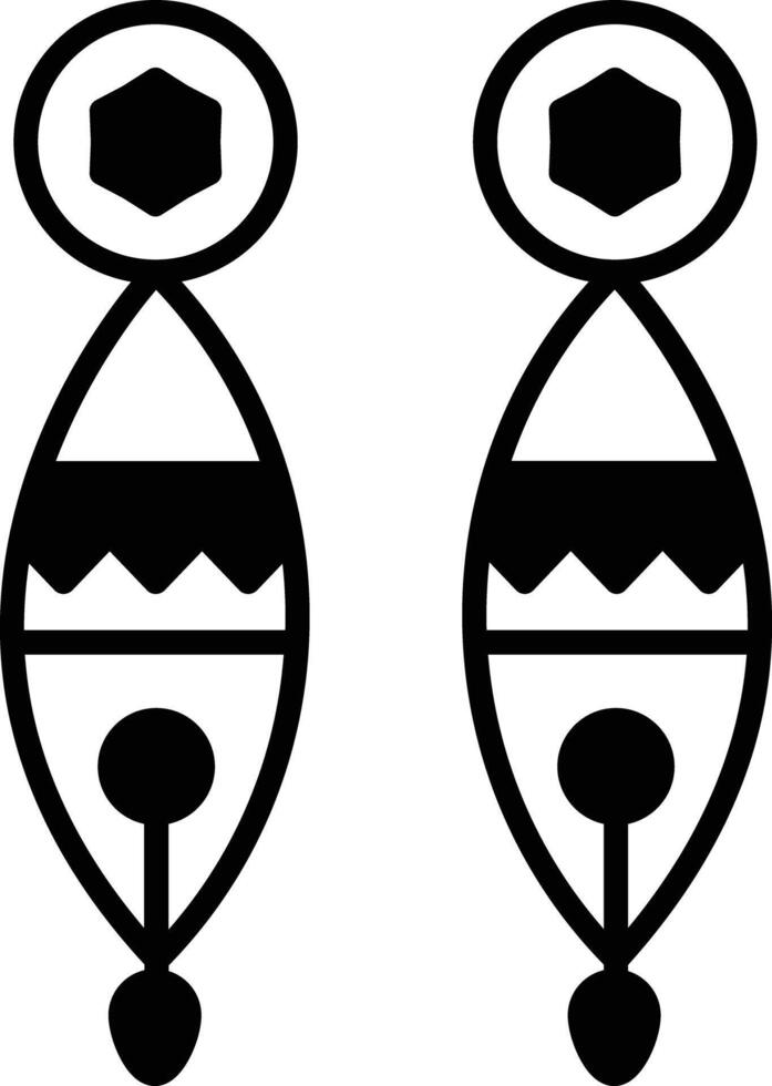 Earrings glyph and line vector illustration