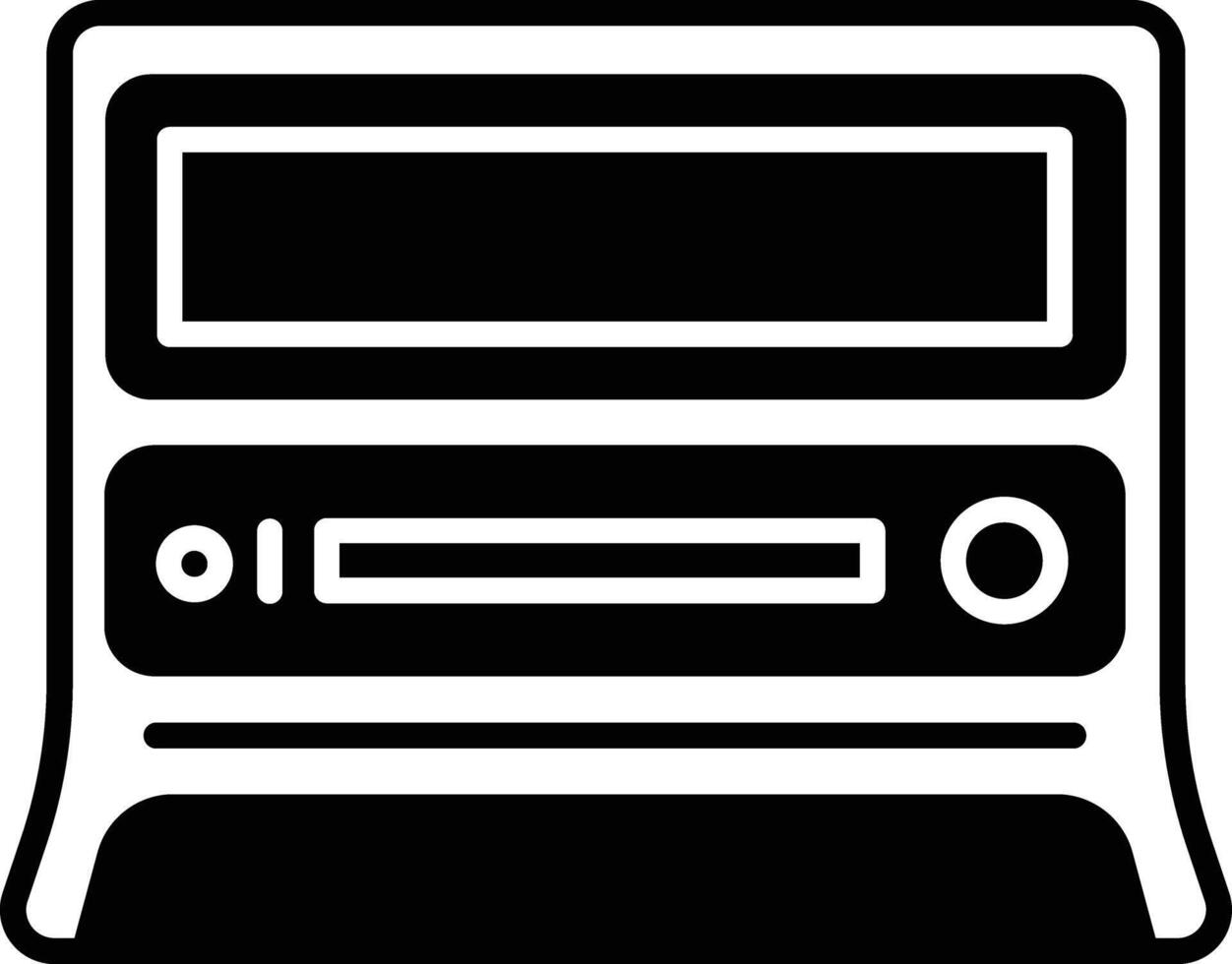 Car stereo glyph and line vector illustration