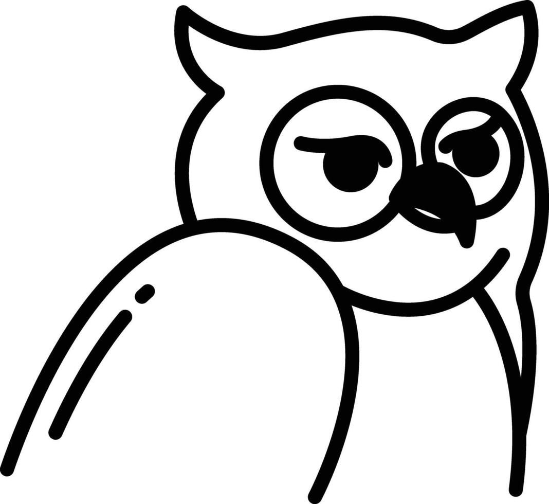 Owl glyph and line vector illustration