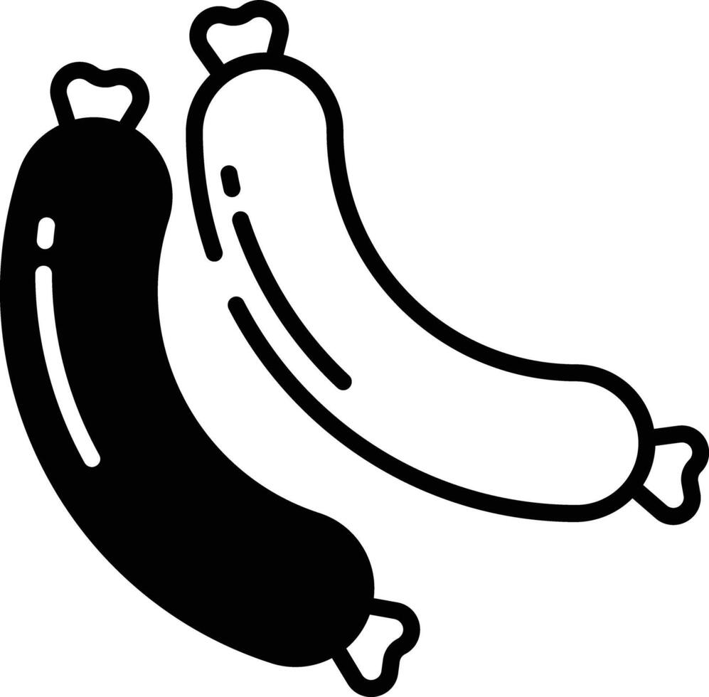 sausage glyph and line vector illustration