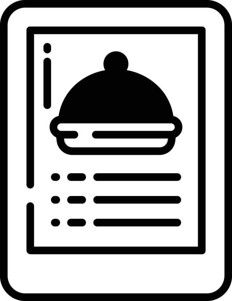 tab food menu  glyph and line vector illustration